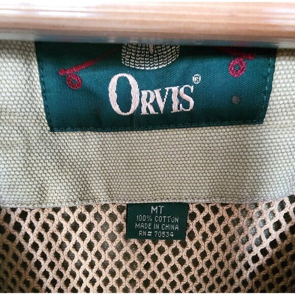 Orvis Men Vintage Elbow Patch Fishing Hunting Button Down Jacket Size Med Tall - Picture 4 of 13